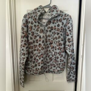 SO Women's Textured Hoodie - Gray and Brown